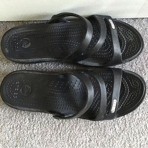 Crocs black sandals barely used